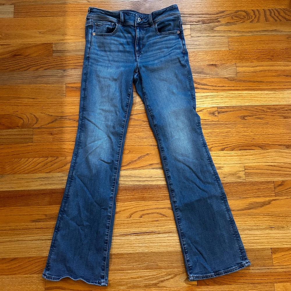American Eagle Outfitters Dark Blue Kick Boot Jeans